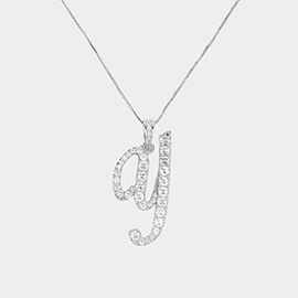-Y- CZ Monogram Pendant Necklace