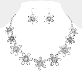 Antique Metal Flower Necklace