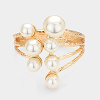 Pearl Embellished Hinged Bracelet