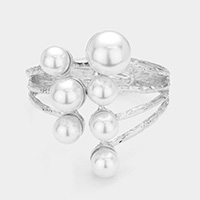 Pearl Embellished Hinged Bracelet