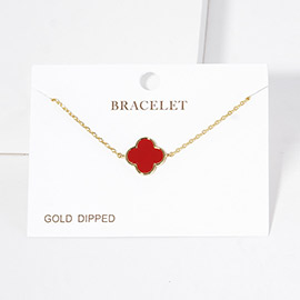 Gold Dipped Quatrefoil Charm Bracelet