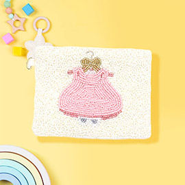 Baby Dress Seed Beaded Mini Pouch Bag