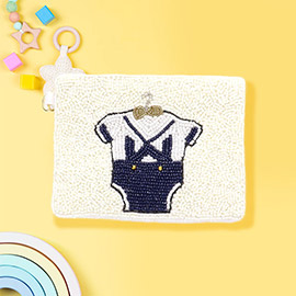 Baby Bodysuit Seed Beaded Mini Pouch Bag