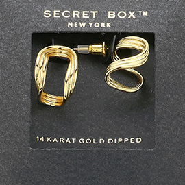 SECRET BOX_14K Gold Dipped Abstract Earrings