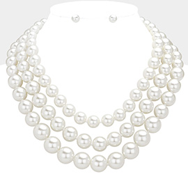Triple Layered Pearl Necklace