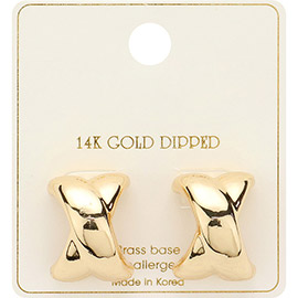 14K Gold Dipped Criss Cross Earrings