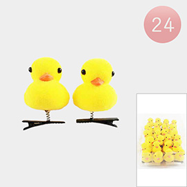 24PCS - Yellow Duck Spring Alligator Snap Hair Clips