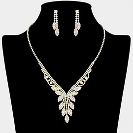Rhinestone Paved Marquise Pointed Necklace