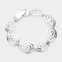 Swirl Metal Teardrop Link Magnetic Bracelet
