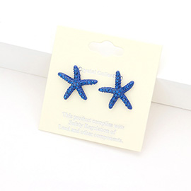 Crystal Starfish Stud Earrings
