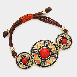 Aztec Triple Round Cinch Bracelet