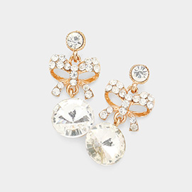 Crystal rhinestone bow earrings