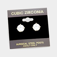 9 mm Round CZ stud earrings