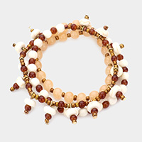 Howlite Bead Spike Stretchable Bracelet / Necklace