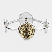 Faith In Yourself Message Two Tone Stretch Bracelet