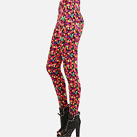 Polyester Colorblock Grunge Leggings