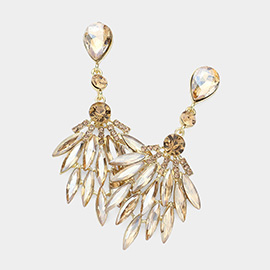 Marquise Stone Cluster Evening Earrings