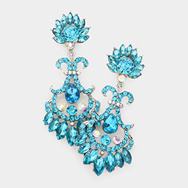 Glass Crystal Flame Statement Evening Earrings