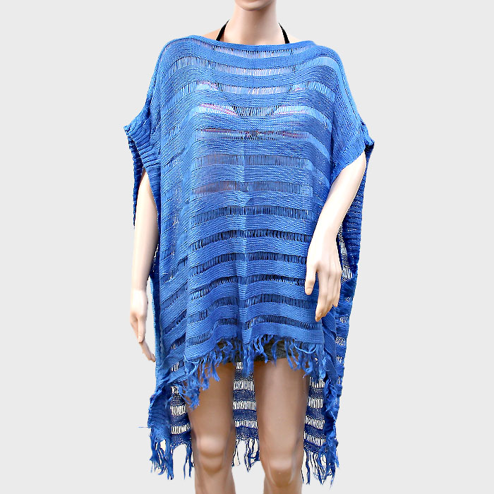 fringe trimmed poncho