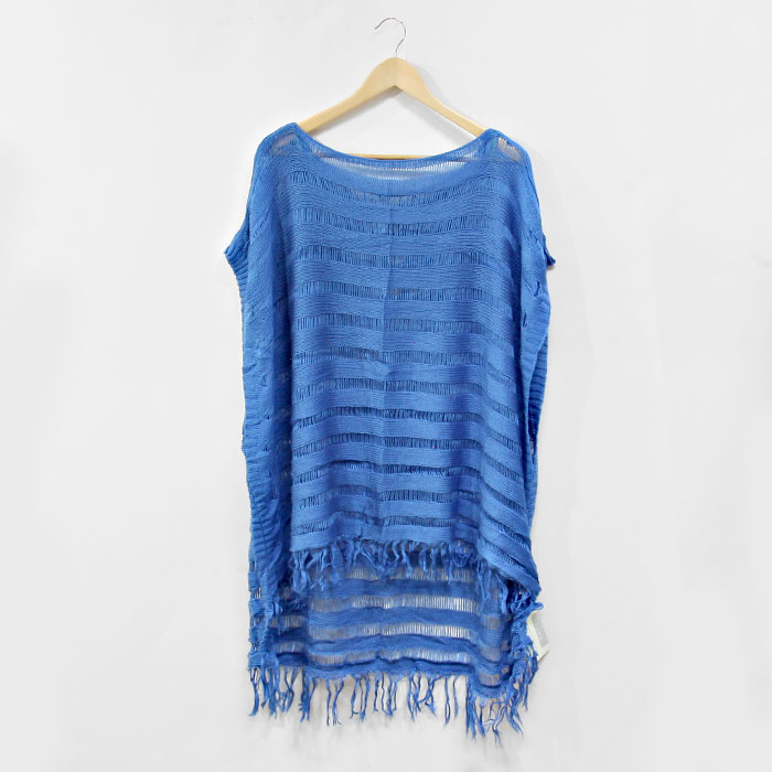 fringe trimmed poncho