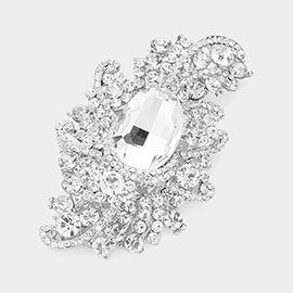 Crystal Oval Accented Bouquet Pin Brooch