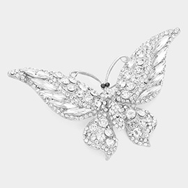 Glass Crystal Butterfly Pin Brooch