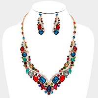 Glass crystal evening necklace

