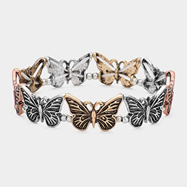 Vintage Metal Butterfly Stretch Bracelet