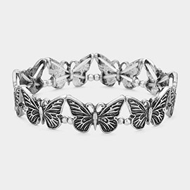 Vintage Metal Butterfly Stretch Bracelet