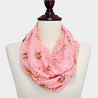 Floral star print scarf