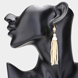 Bead Strand Tassel Earrings