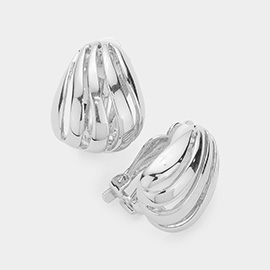 Metal Half Hoop Clip On Earrings