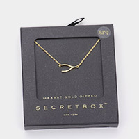 Secret Box _ 14K Gold Dipped Wishbone Pendant Necklace