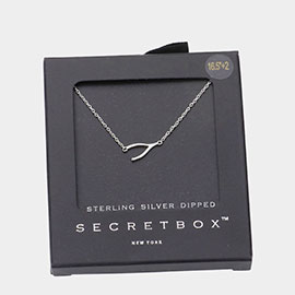 Secret Box _ Sterling Silver Dipped Wishbone Pendant Necklace
