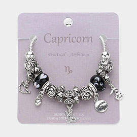 CAPRICORN - Multi-Beads Zodiac Sign Charm Bracelet