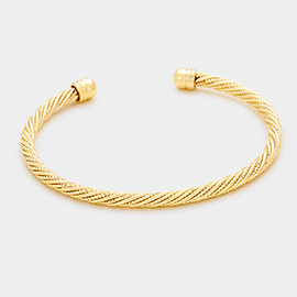 Twisted thin metal cuff bracelet