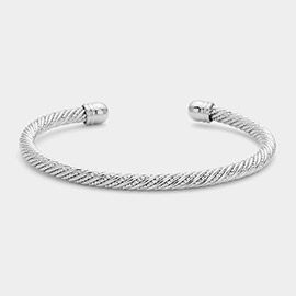 Twisted Thin Metal Cuff Bracelet