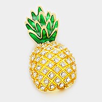 Crystal pineapple brooch