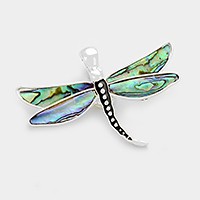 Magnetic abalone dragonfly pendant