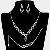 3PCS Rhinestone Bubble Necklace Jewelry Set