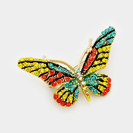 Crystal Rhinestone Pave Butterfly Pin Brooch