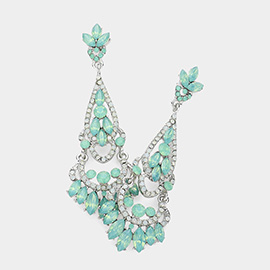 Crystal rhinestone chandelier evening earrings