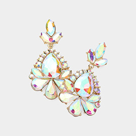 Marquise Crystal Statement Evening Earrings