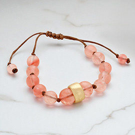 Beaded Adjustable Cinch Pull Tie Bracelet