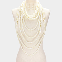 Multi Layered Pearl Armor Bib Necklace