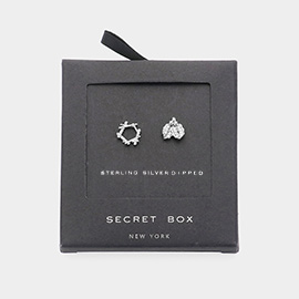 Secret Box_Sterling Silver Dipped Wreath Stud Earrings