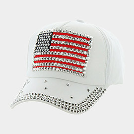 American USA Flag Studded Baseball Cap