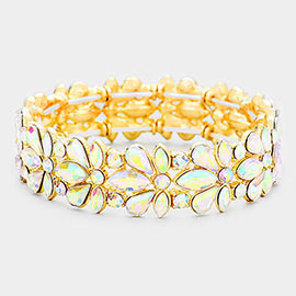 Floral Crystal Stretch Evening Bracelet