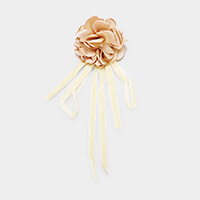 Fabric Flower Velvet Ribbon Pin Brooch