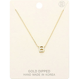 -B- Gold Dipped Metal Pendant Necklace